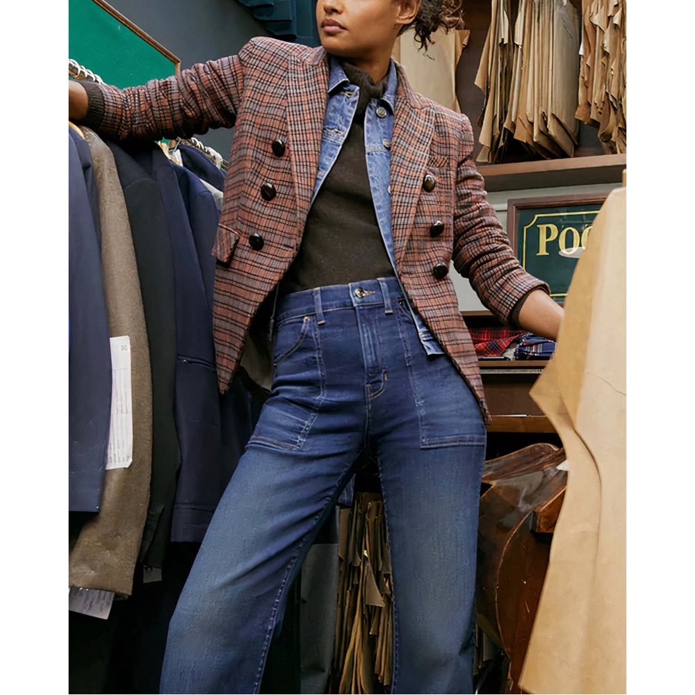 Veronica Beard Dickey Miller Plaid Wool-Blend Blazer Jacket - Picture 3 of 9